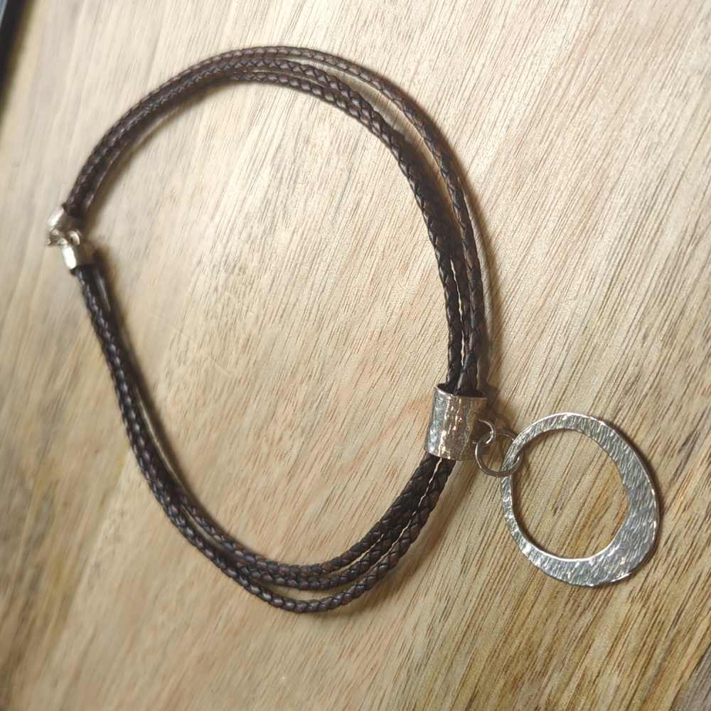 Silpada leather and sterling silver necklace